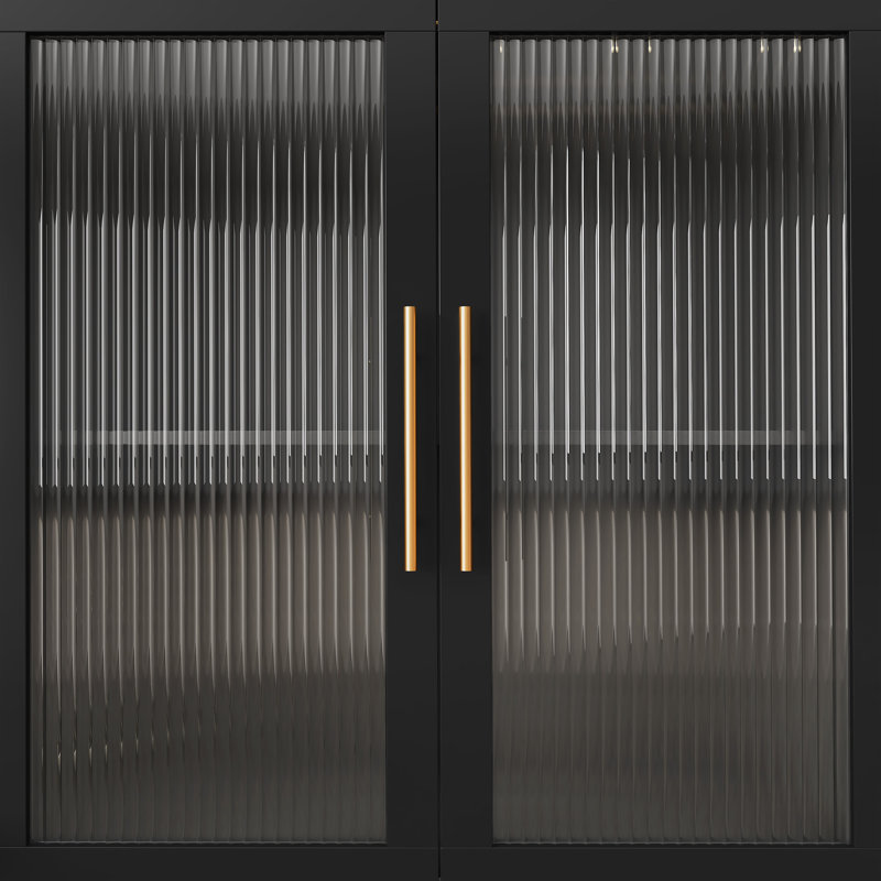 Bar 47 po avec tablettes réglables et support à vin - Bar moderne pour la maison, Noir