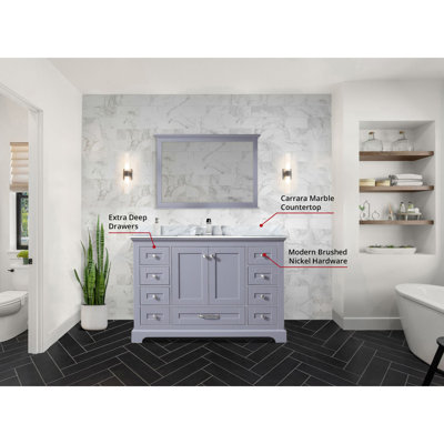 Double Bath Vanity 48 in. W x 22 in. D, and 46 in. Mirror