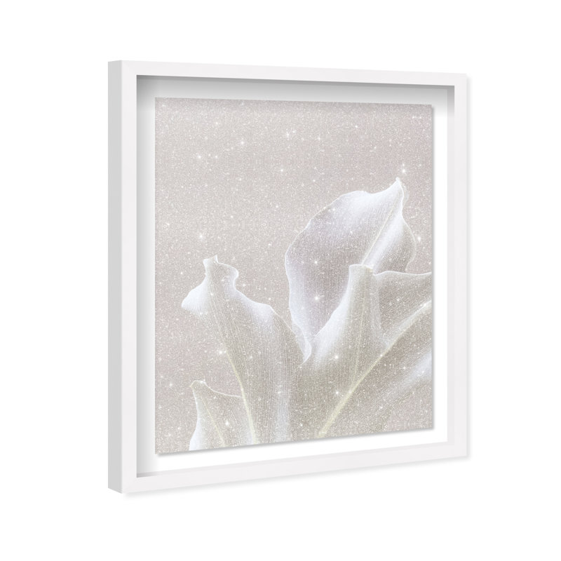 Silk Foliage I Shadowbox Abstract Print by Oliver Gal, Black Frame, 16 x 20, 31.5"H x 37.5"W, White Shadowbox
