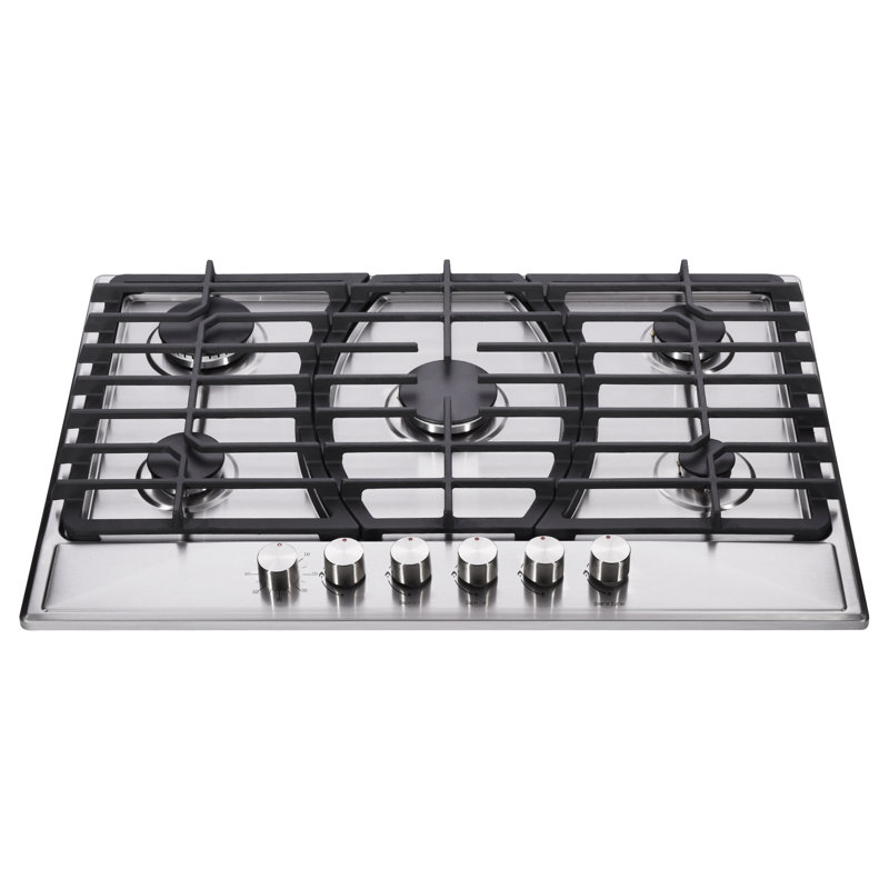 Trifecte 30" Silver 5 Burner Cooktop with Dual Size Power Burner