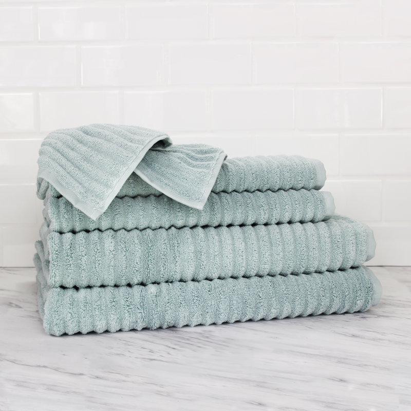 Glines Turkish Cotton Plush Ribbed Mulit-Size Set, Celestial Blue