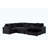 Modern 123"W Black Corduroy Sleeper Sectional Sofa With Right-Facing Storage Chaise And Throw Pillows-1695426592