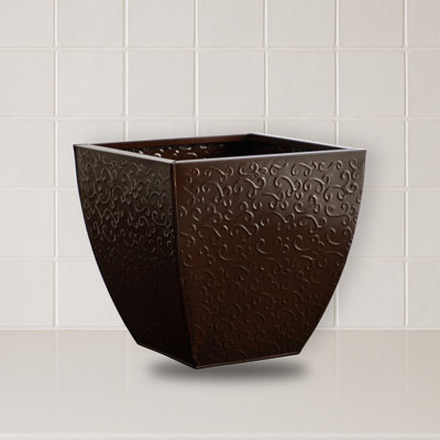 Embossed Metal Scroll Planter