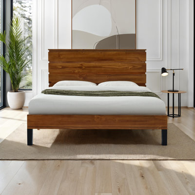 Mid-Century Modern Solid Wood Bed Frame - Queen -  Loon Peak®, 14049E3DE7B047359C09C0B769267230