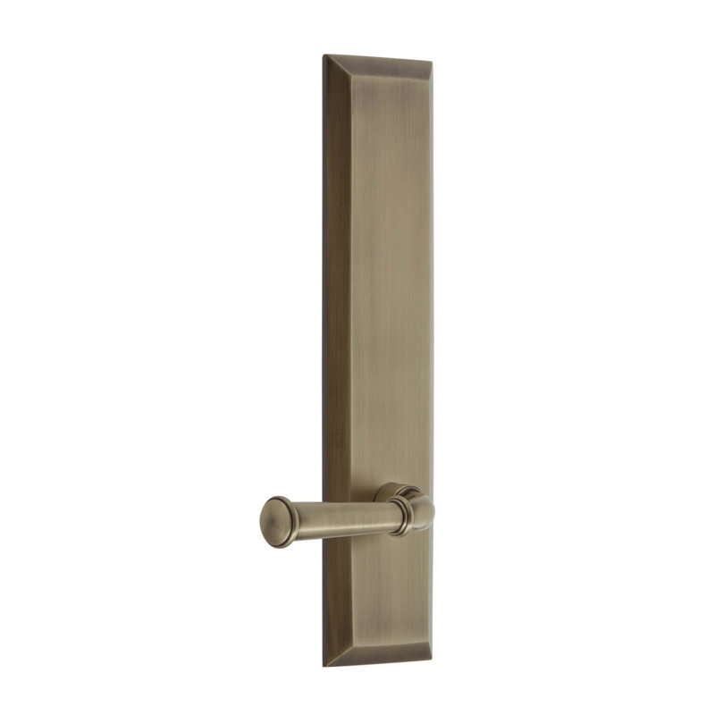 Grandeur Fifth Avenue Tall Plate Double Dummy with Georgetown Lever, Vintage Brass, Left