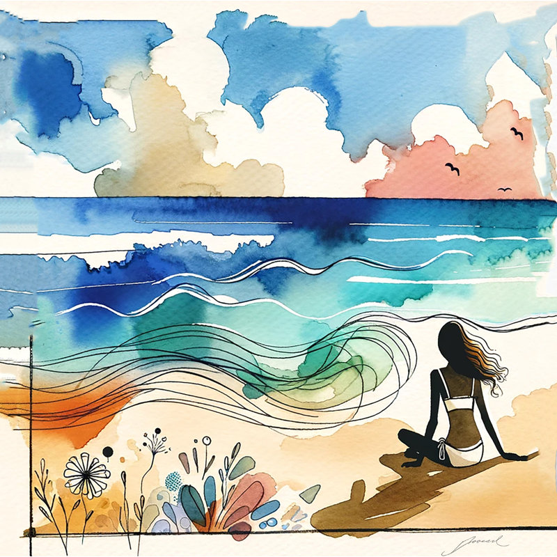 Art mural sur toile Coastal Daydream, H 30 po x l 30 po x P 1,5 po