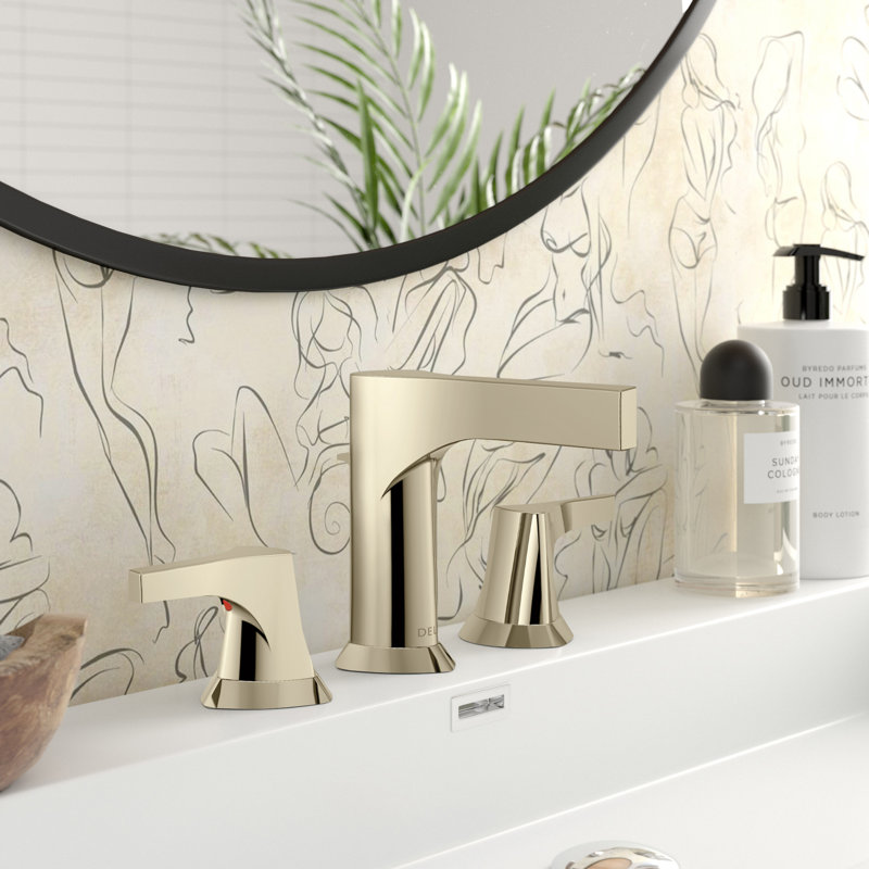 Zura Widespread Faucet with Drain Assembly, Polished Nickel