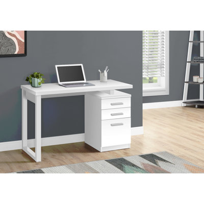 Bureau d'ordinateur, bureau personnel, ordinateur portable, installation à gauche, à droite, tiroirs de rangement, L 48 po, stratifié de travail, contemporain, moderne