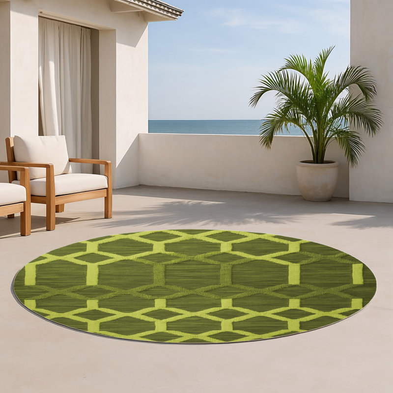 Tapis vert intérieur et extérieur Trellis, Rond 5 pi