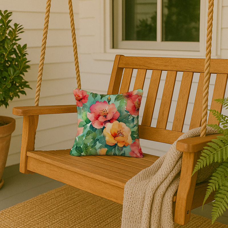 Coussin Georgia Cherokee Rose, Carré 14 po