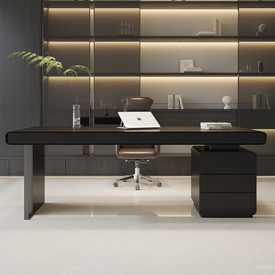 Bureau de luxe minimaliste italien avec tiroirs 62,99 "- Bureau de direction moderne avec charge intelligente pour la maison, le salon ou l'espace de travail, disponible en 3 couleurs