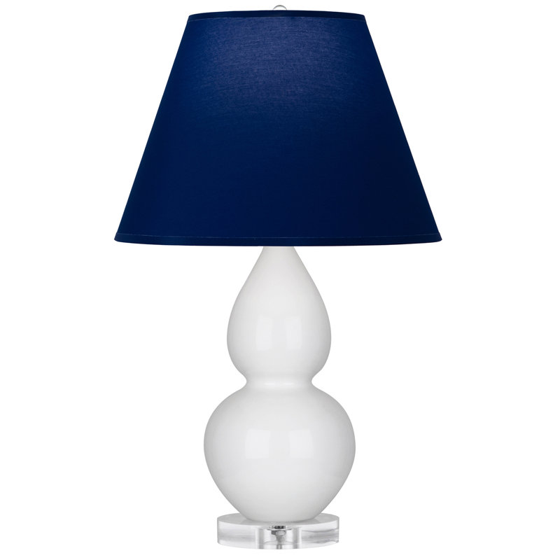 Petite lampe d'appoint à double gourde, Lis, Bleu marine/gris