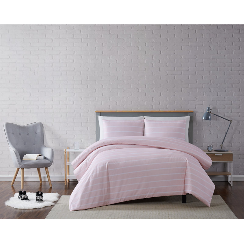 Ensemble de housse de couette Maddow Stripe, Bleu marine, Housse de couette grand + 2 taies décoratives