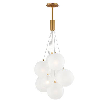 Alhowra 9 Light Glass Steel Dimmable Pendant