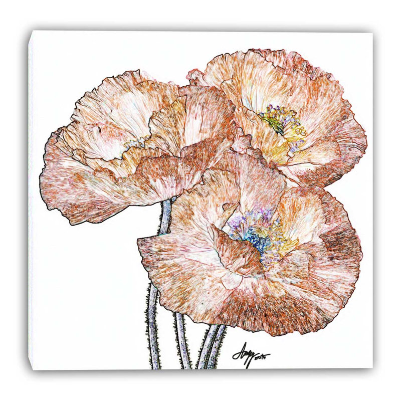 Art mural sur toile Whisper Poppy, L 40 po x H 40 po x P 1,5 po