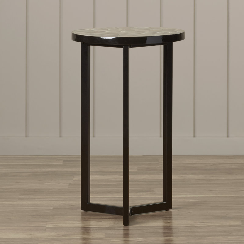 Abba Solid Wood Top End Table, Brown