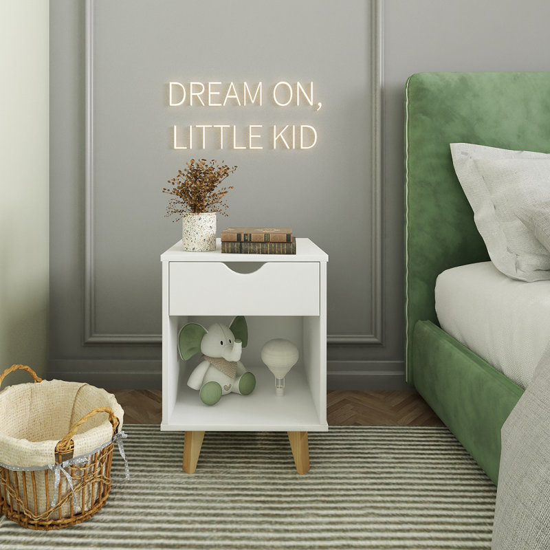 Commode anglaise 1 tiroir Bronwyn, Blanc