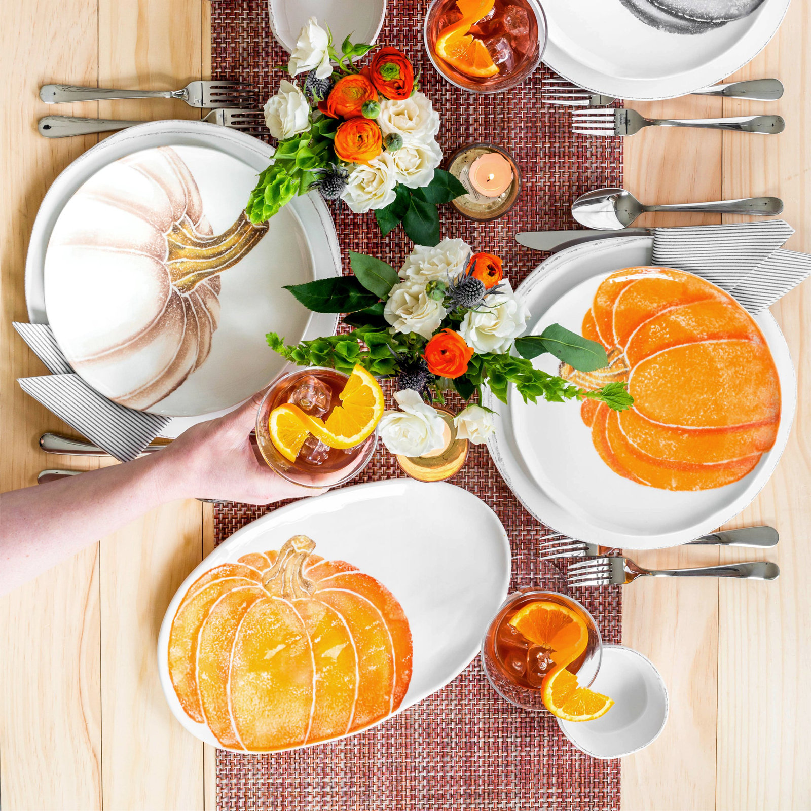 Pumpkins Oval Terra Bianca Platter
