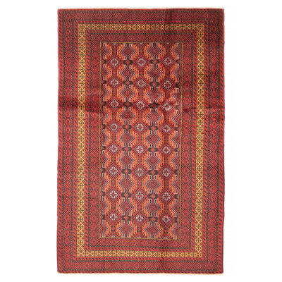 Teimani Dark Red Rug 3'11" x 6'4"