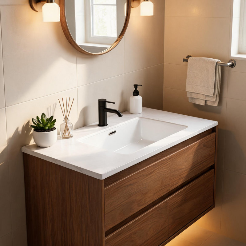 Lavabo rectangulaire encastré en céramique blanc laiteux de 56 x 38 cm avec trop-plein