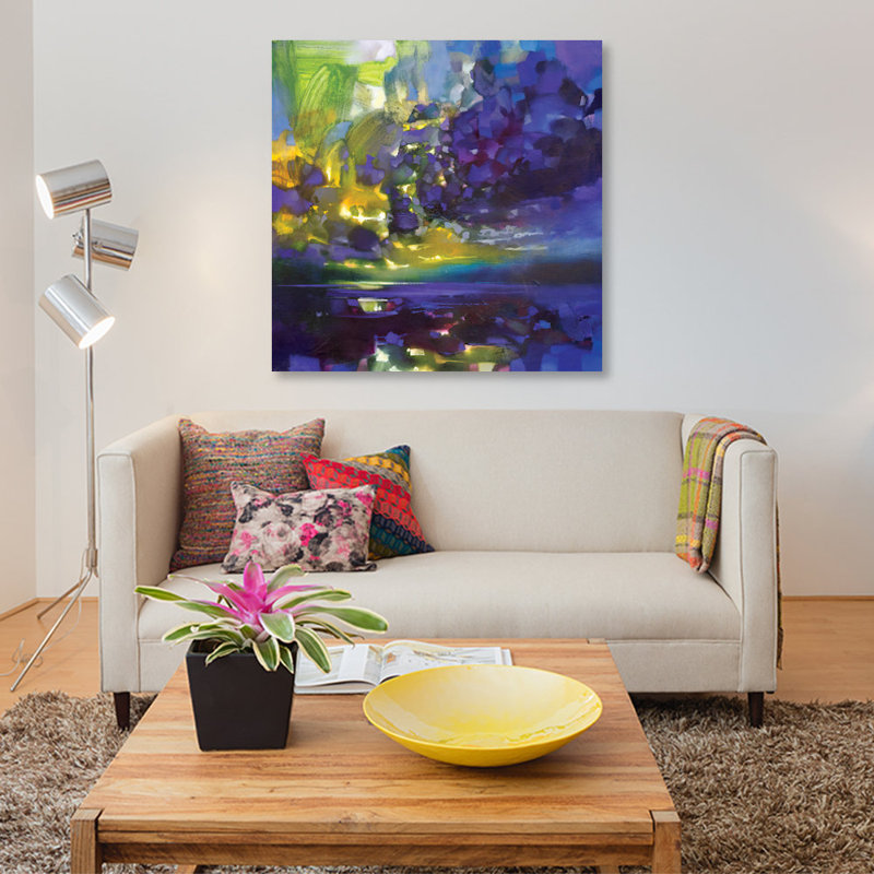 «Purple Mouvement», reproduction sur toile, H 12 po x l 12 po x P 1,5 po, Pas de tapis, Toile tendue