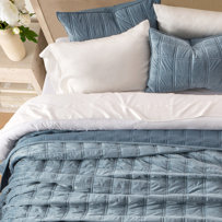 Double Box Stitch Velvet Quilt set