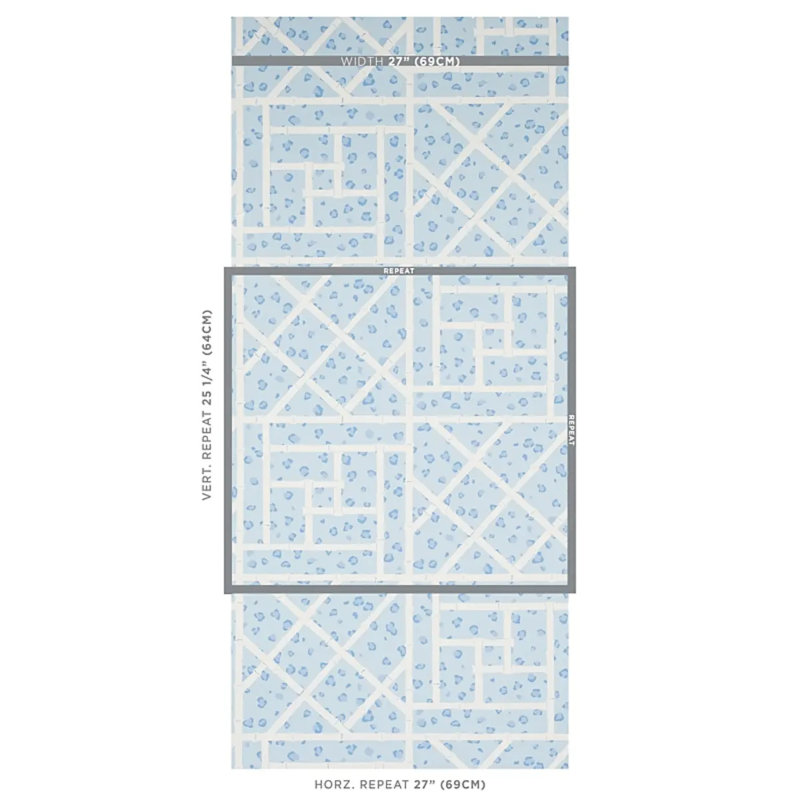 Papier peint Schumacher x Cristina Buckley, Bleu ciel