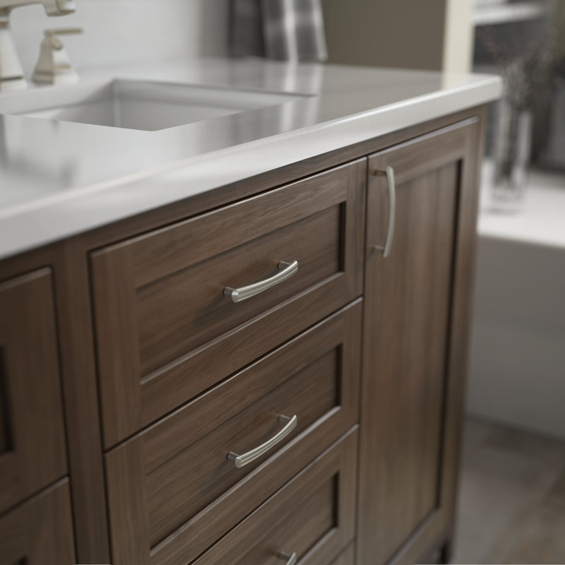 Satin Nickel 3" Modern Bar Cabinet Pull with Mounting Hardware