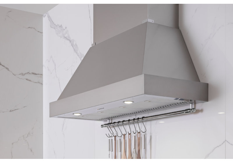 Bertazzoni 48 in. Wall Range Hood, Silver