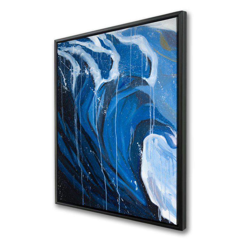 Abstract Wave in Motion - Coastal Bathroom Canvas Art Decor