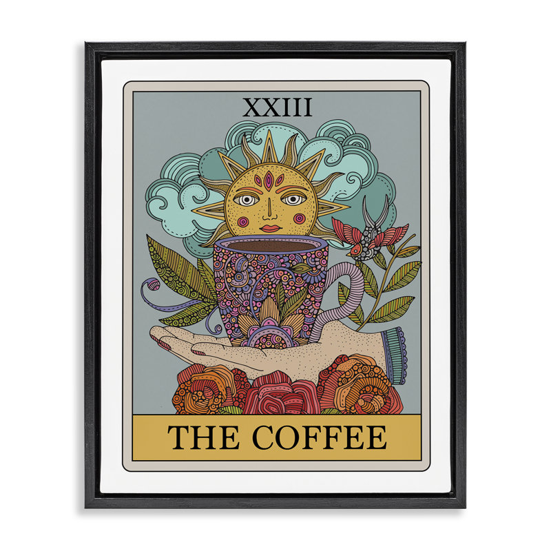 «The Coffee Tarot» par Valentina Harper, Cadre flottant noir de jais, H 21 po x l 17 po