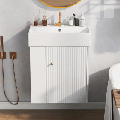 Ensemble de meuble-lavabo simple 12,2 po avec plateau en céramique Ojus