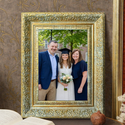 8" x 10" Antique Gold 3 PCS Ornate Picture Frame for Entryway Decor