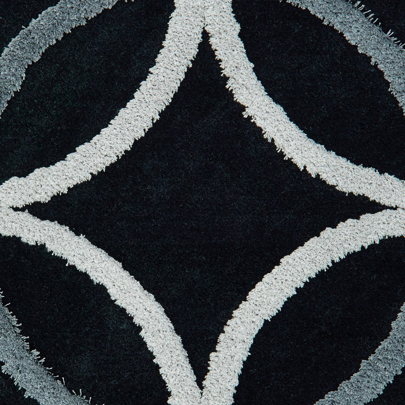 Tapis décoratif géométrique Alhambra/bleu, Rectangle 1 pi 10 po x 3 pi