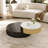 Modern Luxury Rotating Two-Tier Coffee Table - Metal Frame with Sintered Stone Tabletop, Round Multifunctional Rotating Design for Living Room