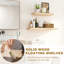 Tablettes flottantes en bois de pin massif, l 36 po x P 9,3 po, fixation murale robuste, bois naturel brut