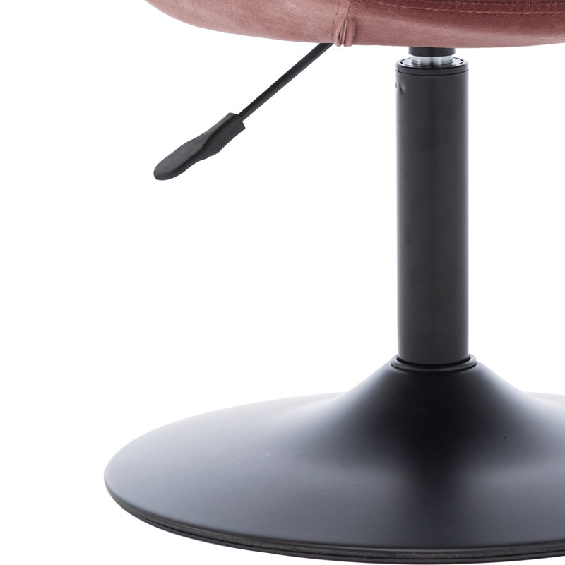 Fauteuil demi-tonneau pivotant en velours l 26,7 po Askerby, Velours rose
