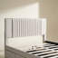 Grand lit plateforme tapissier avec 2 tiroirs et 1 lit gigogne simple TG, tête de lit classique, beige-1203183313-1203183316