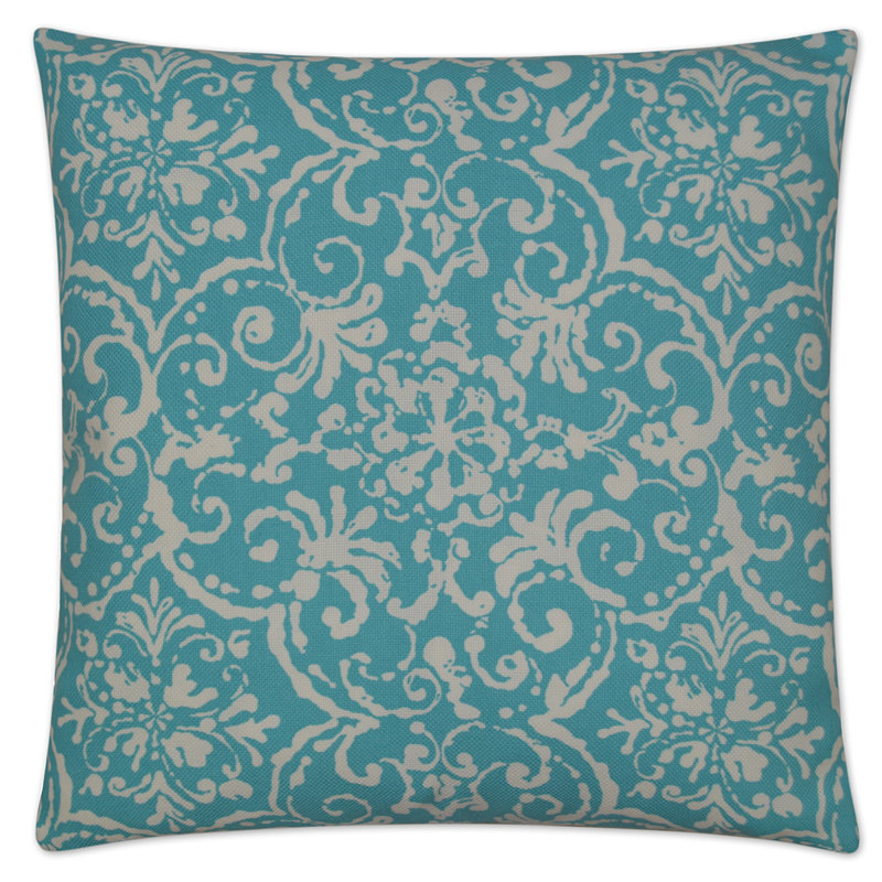 Print Affair Square Indoor/Outdoor Pillow Cover & Insert, Turquoise