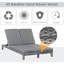 Chaise longue double inclinable avec coussins 47,25 po-1299513741-1299513738