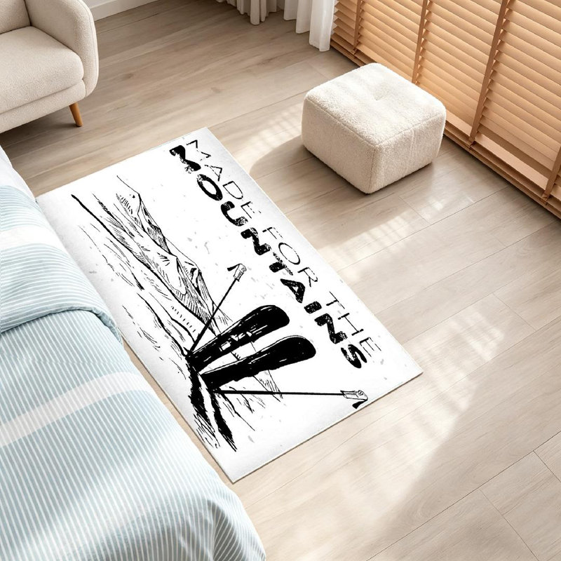 Tapis d'intérieur blanc Mountain Mountain, Rectangle 32" x 47"