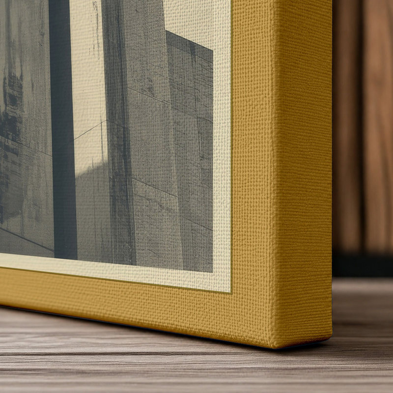 Monumental Towers Industrial - Wrapped Canvas, 18x12 - 45.7 x 30.5 cm, Ochre Border
