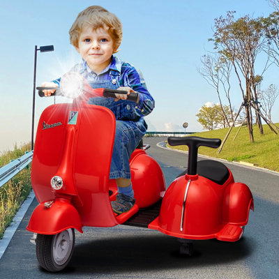 Moto homologuée Vespa à trois roues avec voiture latérale et haut-parleur, lecteur de musique, lumières
