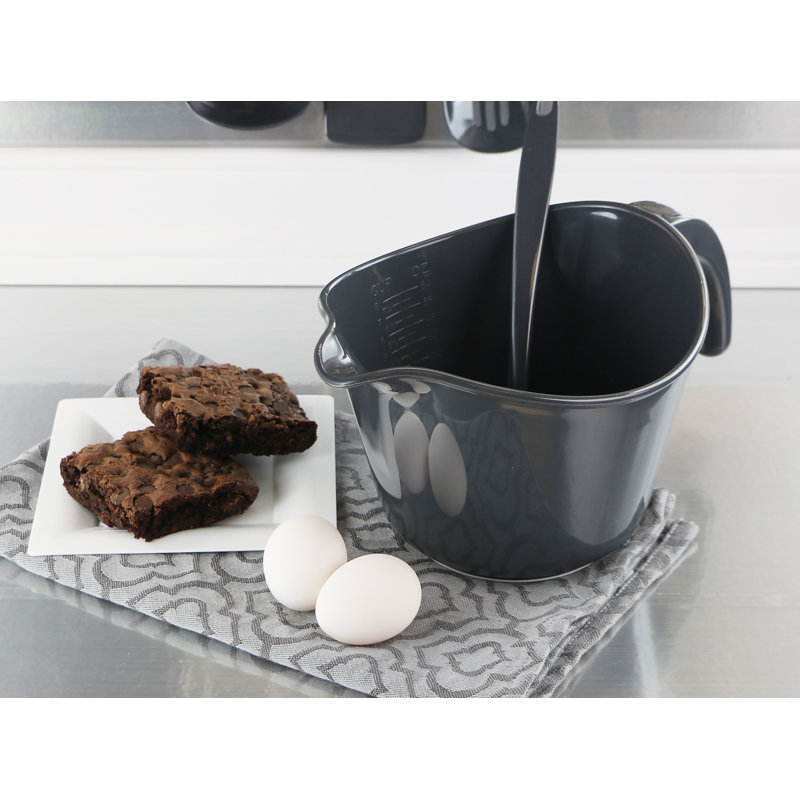 Bol en plastique Alicio de Ebern Designs, Gris anthracite