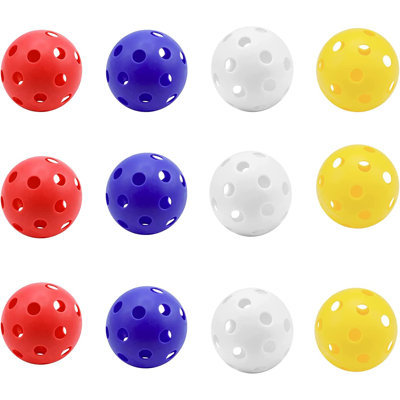 GSE - Paquet de 12 balles de golf en plastique pour pratique de la pratique de la balançoire (multicolore)