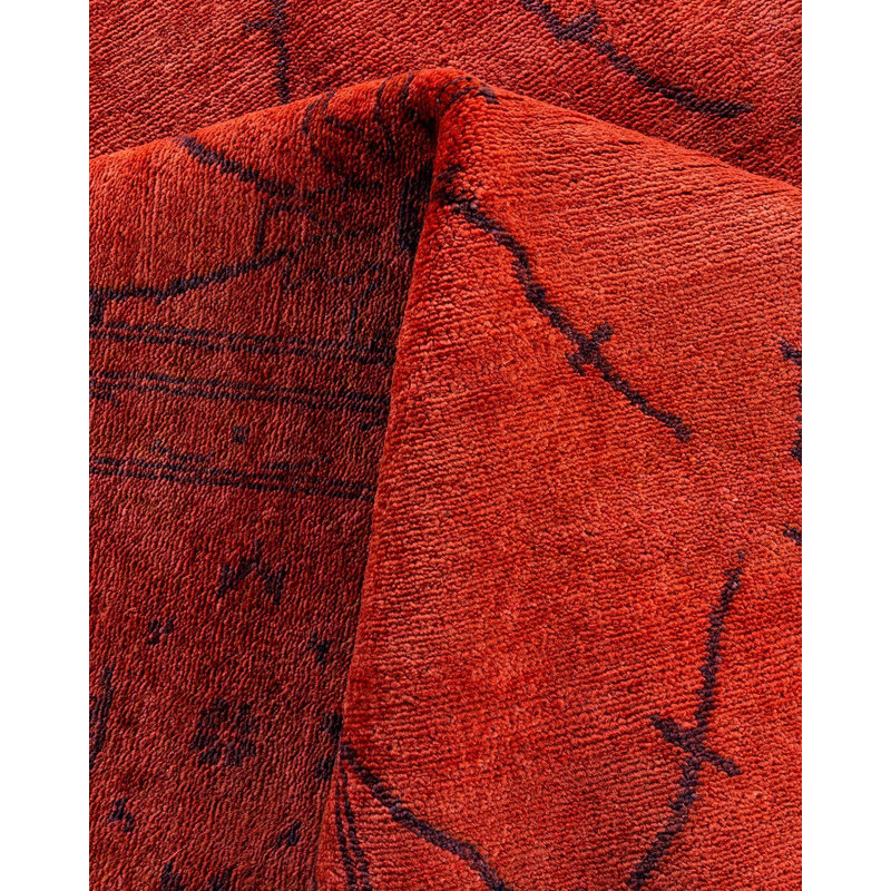 Tapis unique en surplomb rose 8 pi 1 po x 10 pi 2 po Overdyed
