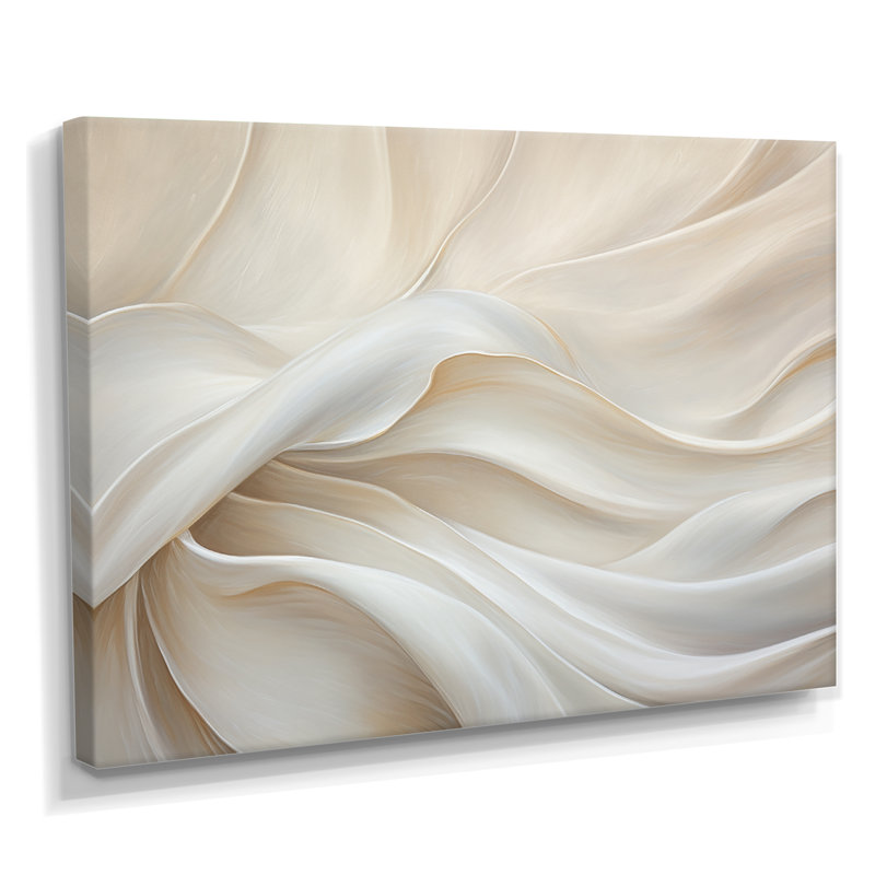 «Ivory Silk Fabric River», reproduction d'art sur toile encadrée, H 34 po x l 44 po, Toile tendue, Sans cadre