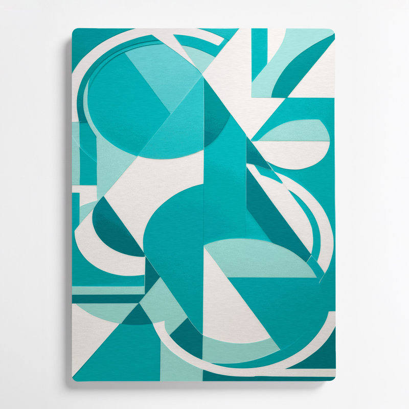 Art abstrait en métal bleu 15 formes abstraites, H 11 po x l 14 po