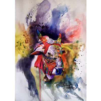 Gallant - La vache sacrée | Aquarelle | Décoration murale