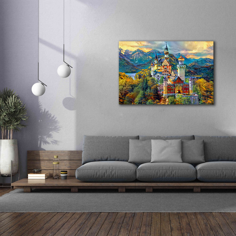 «Baviera Fussen, Allemagne, château de Neuschwanstein» par Pierre Gavidia, impression épique sur toile tendue